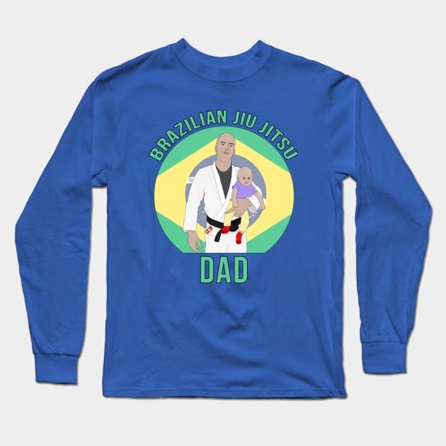 Brazilian Jiu Jitsu Dad Long Sleeve T-Shirt by DiegoCarvalho
